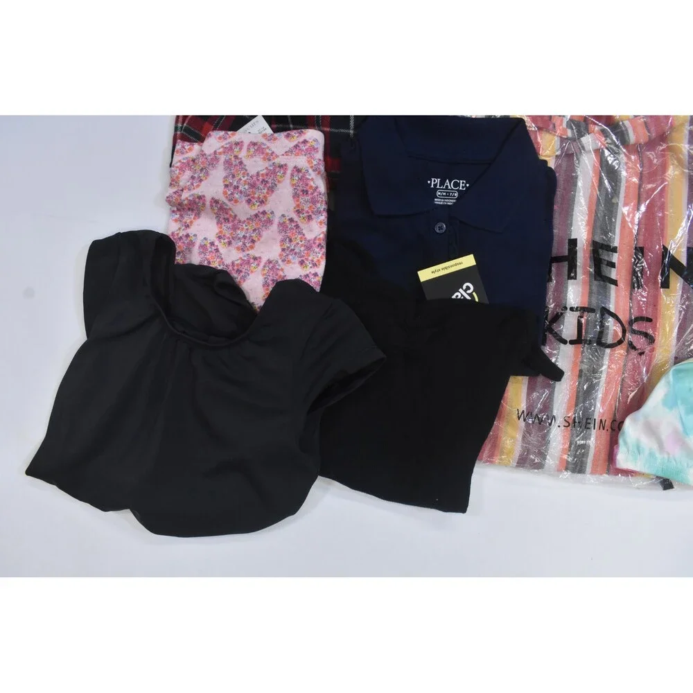 Wholesale Bulk Lot Of 17 Girls Size Medium 8/9 Mixed Season Tops Bottoms